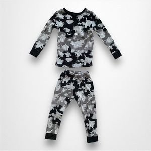 Cat & Jack Toddler Boys Cozy Pajamas Black and White Tie Dye Print Size 4t